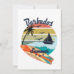 Retro  Barbados cadeau zomervakantie Kaart