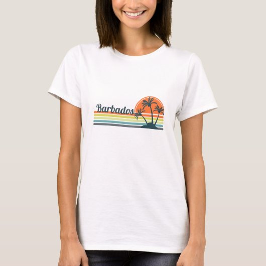 Retro Barbados Sunset T-shirt (Voorkant)