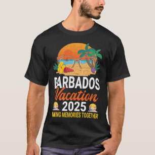 Retro Barbados Vakantie 2025 Herinneringen Bijpass T-shirt