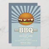 Retro  Barbecue Party Kaart (Voorkant / Achterkant)