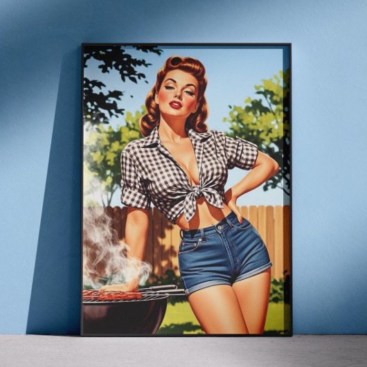 Retro Barbecue Pin-up Poster