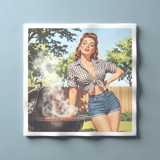 Retro Barbecue Pin-up Servet