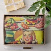 Retro Barbecue Zwembad Feest Pin-up Tissuepapier (Geschenk)
