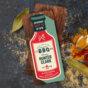 retro Barbeque Sauce Bottle Birthday Kaart