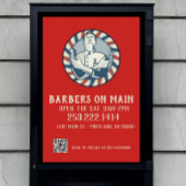 Retro Barber Badge & QR Code Poster