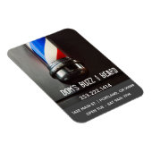 Retro Barber Pole Dark Grey Business Magneet (Rechterzijde)