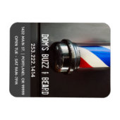 Retro Barber Pole Dark Grey Business Magneet (Horizontaal)