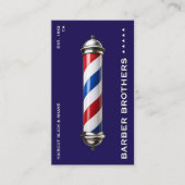 Retro Barber Pool Navy Barbershop Modern Visitekaartje (Voorkant)