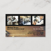 Retro Barber shop foto rustieke kapsalon voor mann Visitekaartje (Achterkant)