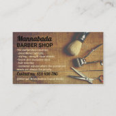 Retro Barber shop foto rustieke kapsalon voor mann Visitekaartje (Voorkant)