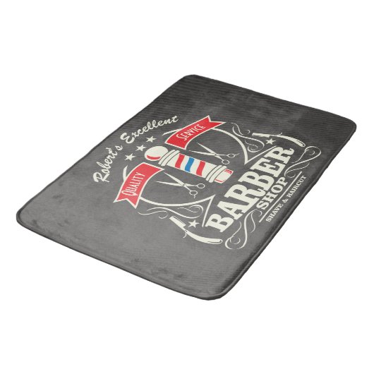 Retro Barber Stylist Work Vloermat Grey Badmat (Gekanteld)