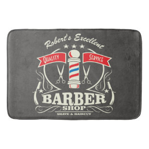 Retro Barber Stylist Work Vloermat Grey Badmat
