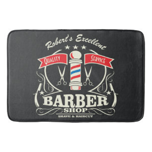 Retro Barber Stylist Work Vloermat Grey Badmat