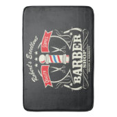 Retro Barber Stylist Work Vloermat Grey Badmat (Voorkant Verticaal)