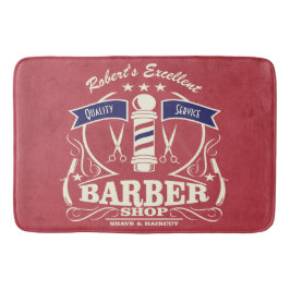 Retro Barber Stylist Work Vloermat Red Retro Badmat