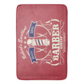 Retro Barber Stylist Work Vloermat Red Retro Badmat (Voorkant Verticaal)