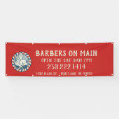 Retro Barberbadge Horizontale buitenshuis Spandoek (Horizontaal)