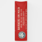 Retro Barberbadge Horizontale buitenshuis Spandoek (Verticaal)