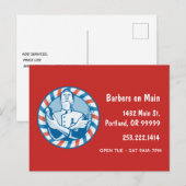 Retro Barbershop Badge Briefkaart (Voorkant / Achterkant)