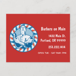Retro Barbershop Badge Briefkaart