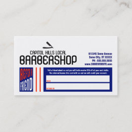 retro barbershop verwijs een vriend aanbevelingskaartje
