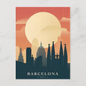  retro Barcelona Spanje Reizen Kunst Briefkaart (Voorkant)