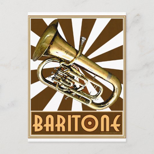 Retro Baritone Briefkaart (Voorkant)