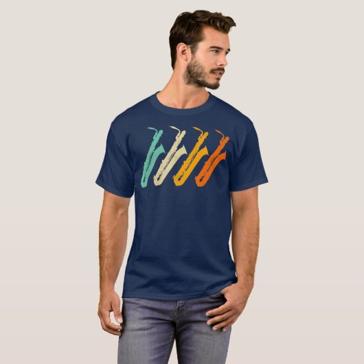 Retro Baritone Saxophone For Bari Saxophonist T-shirt (Voorkant volledig)