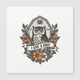 Retro barn owl 'I give a hoot' design
