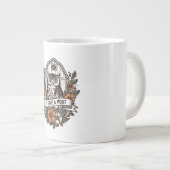Retro barn owl 'I give a hoot' design Grote Koffiekop (Voorkant rechts)