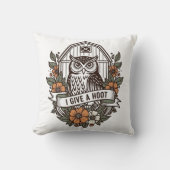 Retro barn owl 'I give a hoot' design Kussen (Voorkant)