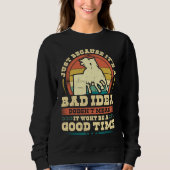 Retro Barrel Racing Bad Idea Good Time Cowgirl Bar Trui (Voorkant)