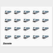 Retro Bart trein Illustratie Ronde Sticker (Vel)