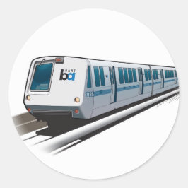 Retro Bart trein Illustratie Ronde Sticker