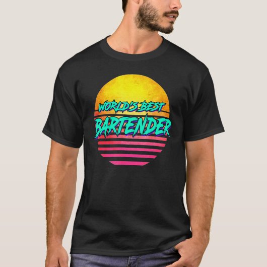 Retro Bartender Winst T-shirt (Voorkant)