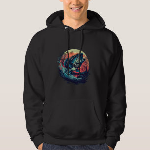 Retro bas visser vissen voor bas fluisteraar hoodie