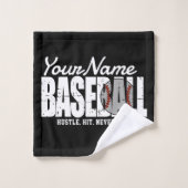 Retro Baseball ADD NAAM Pinstripe Team Speler Bad Handdoek (Wasdoekje)