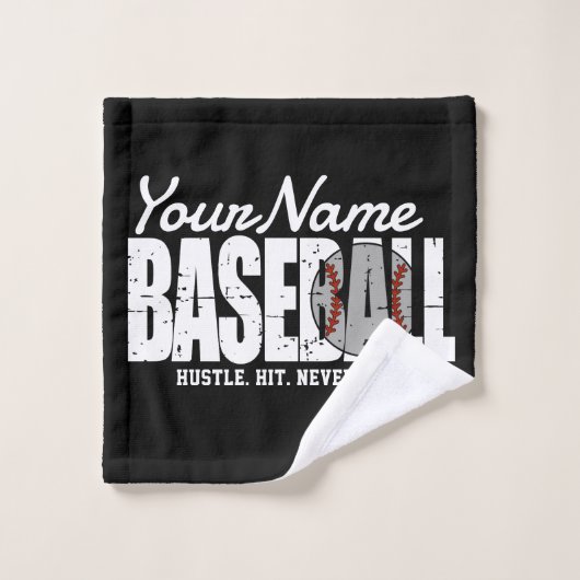 Retro Baseball ADD NAAM Pinstripe Team Speler Bad Handdoek (Wasdoekje)