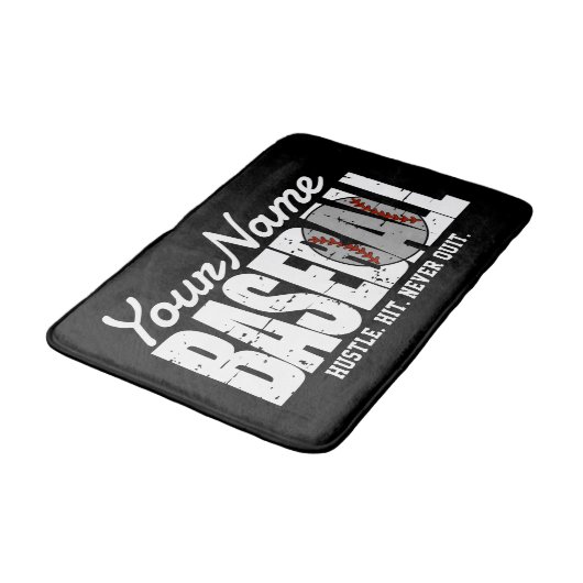 Retro Baseball ADD NAAM Pinstripe Team Speler Badmat (Gekanteld)