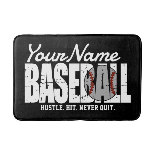 Retro Baseball ADD NAAM Pinstripe Team Speler Badmat (Voorkant)