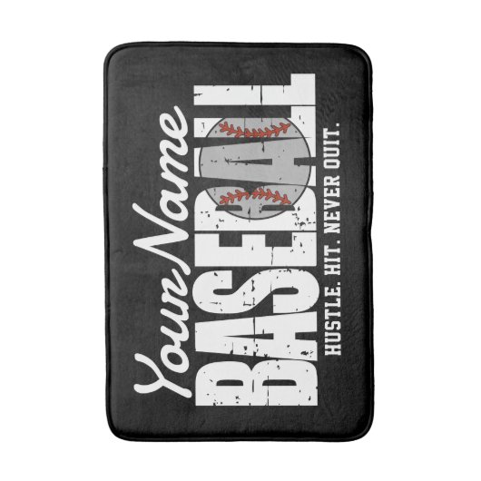 Retro Baseball ADD NAAM Pinstripe Team Speler Badmat (Voorkant Verticaal)