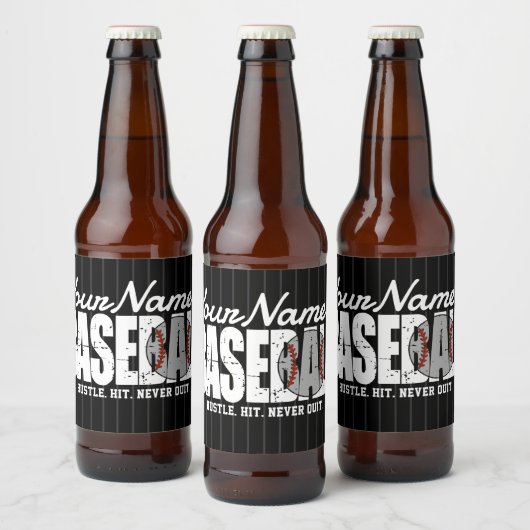Retro Baseball ADD NAAM Pinstripe Team Speler Bier Etiket (Flessen)