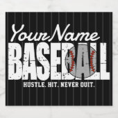 Retro Baseball ADD NAAM Pinstripe Team Speler Bier Etiket (Enkel label)