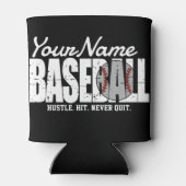 Retro Baseball ADD NAAM Pinstripe Team Speler Blikjeskoeler (Achterkant)