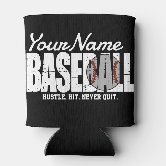 Retro Baseball ADD NAAM Pinstripe Team Speler Blikjeskoeler (Achterkant)