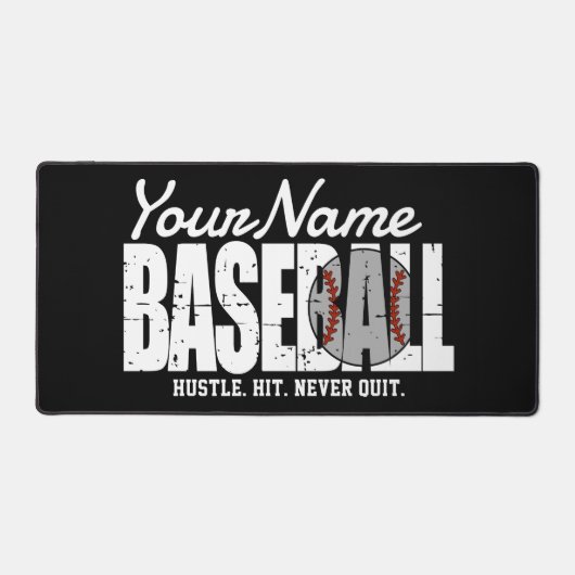 Retro Baseball ADD NAAM Pinstripe Team Speler Bureaumat (Voorkant)