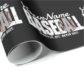 Retro Baseball ADD NAAM Pinstripe Team Speler Cadeaupapier (Rol Hoek)