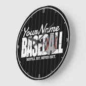 Retro Baseball ADD NAAM Pinstripe Team Speler Grote Klok (Hoek)