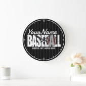 Retro Baseball ADD NAAM Pinstripe Team Speler Grote Klok (Huis)
