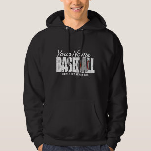 Retro Baseball ADD NAAM Pinstripe Team Speler Hoodie